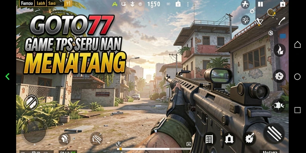 Screenshot gameplay GOTO77 menunjukkan aksi seru dalam pertempuran TPS.