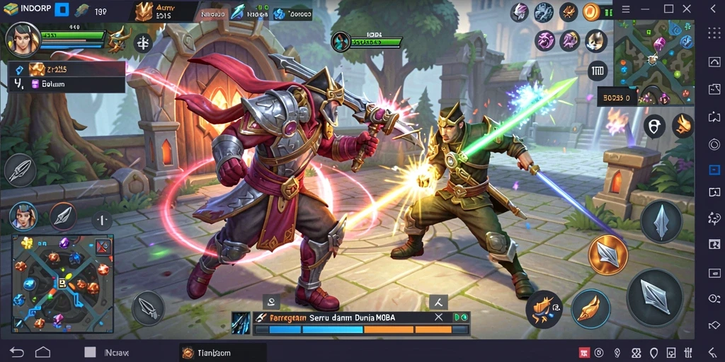 Tampilan seru gameplay INDORP di medan pertempuran.