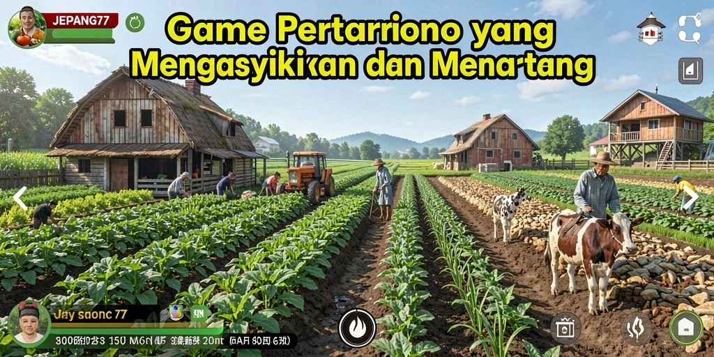 Tampilan gameplay <strong>JEPANG77</strong> yang menarik dan penuh warna saat berkebun.