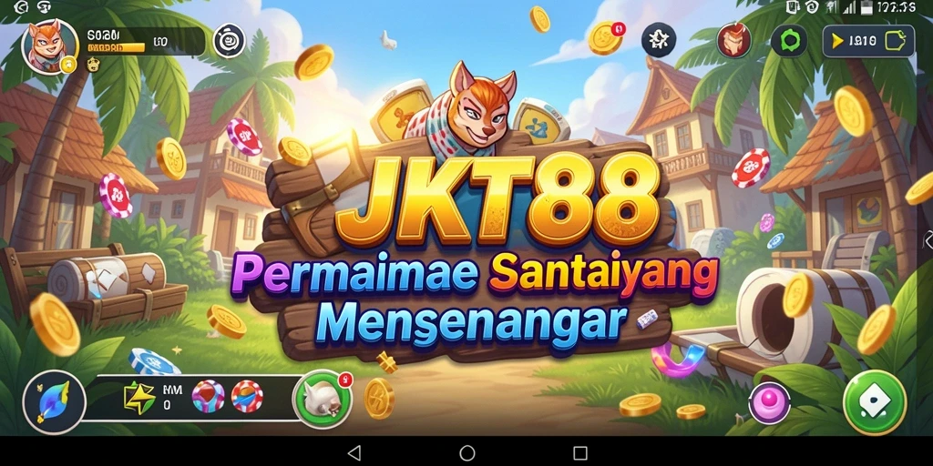 Tampilan gameplay JKT88 yang ceria dan menghibur