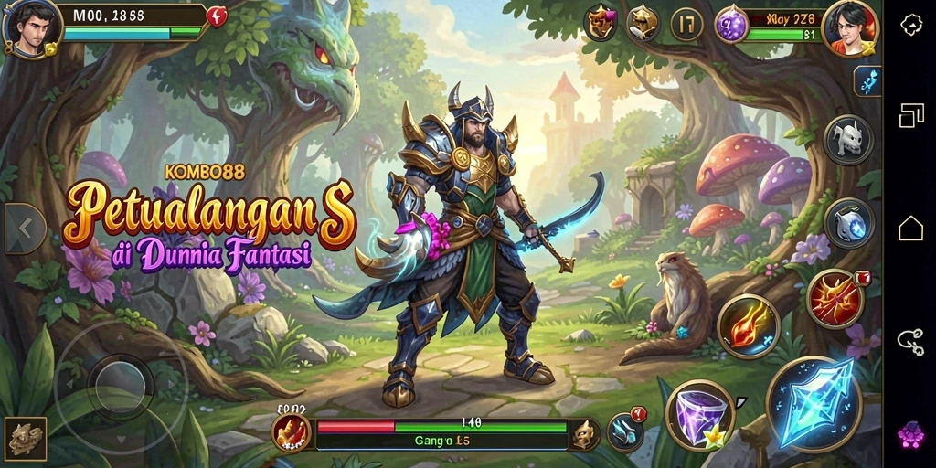 Tampilan gameplay KOMBO88 yang menakjubkan dan penuh aksi.