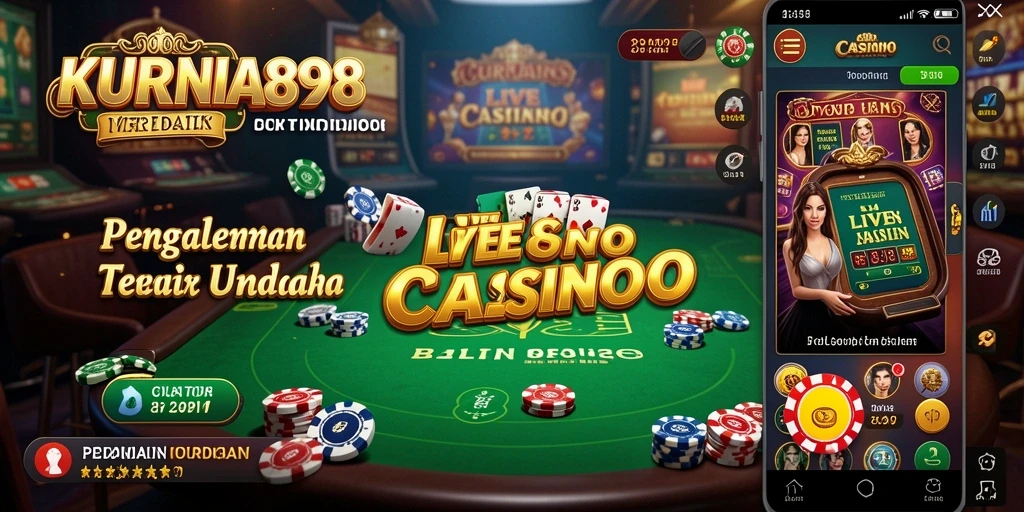Tampilan gameplay Live Casino yang interaktif dan seru di KURNIA898.