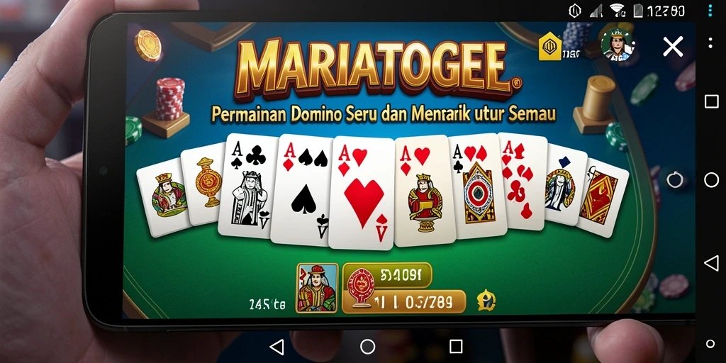 Tampilan gameplay MARIATOGEL menunjukkan keseruan bermain Domino.