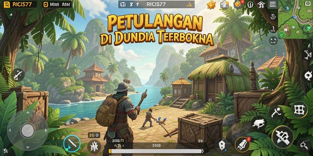 Tangkapan layar RICIS77 menunjukkan eksplorasi bebas di dunia terbuka.