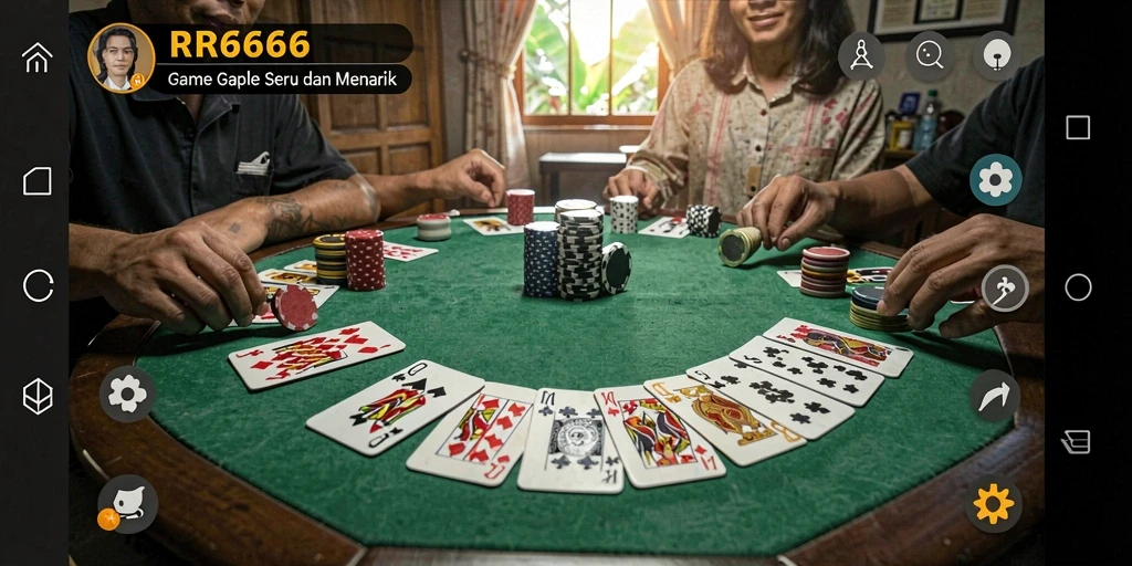 Gameplay seru Gaple di RR666 dengan interaksi menarik.